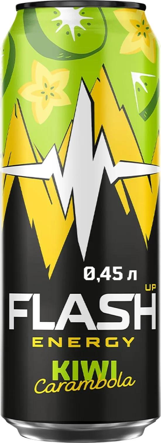 Flash Up Energy Kiwi-Carambola (ФЛЭШ Ап Энерджи Киви-Карамбола), банка 0,45л